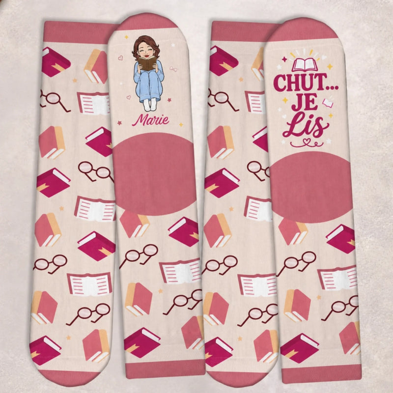 Chaussettes Personnalisées – Cadeaux Littéraires Pour Amoureux Des Livres, Rats De Bibliothèque Et Lecteurs – Laisse-moi Lire En Paix