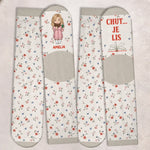 Chaussettes Personnalisées – Cadeaux Littéraires Pour Amoureux Des Livres, Rats De Bibliothèque Et Lecteurs – Chut… Lecture En Cours