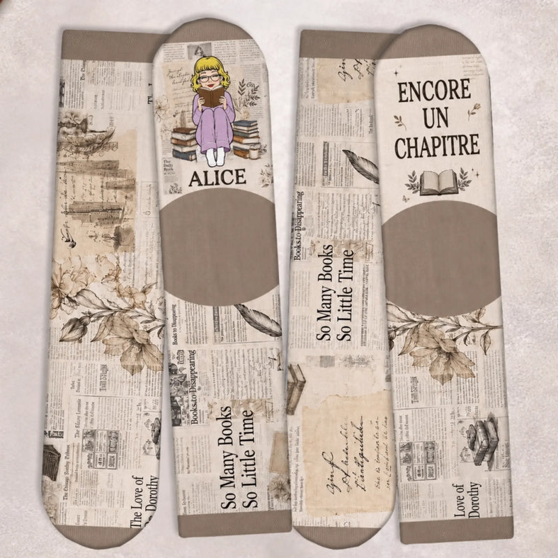 Chaussettes Personnalisées – Cadeaux Littéraires Pour Amoureux Des Livres, Rats De Bibliothèque Et Lecteurs – Chut… Mon Livre A Besoin De Moi
