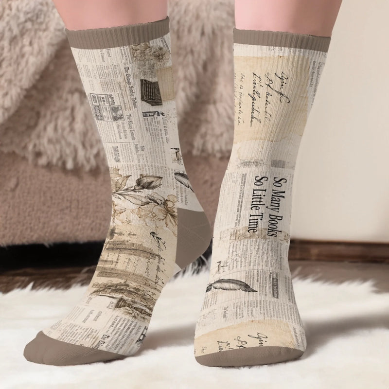 Chaussettes Personnalisées – Cadeaux Littéraires Pour Amoureux Des Livres, Rats De Bibliothèque Et Lecteurs – Chut… Mon Livre A Besoin De Moi