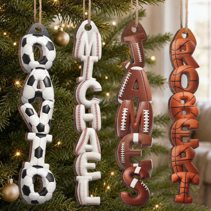 Ornement En Bois Personnalisé  - Cadeaux Personnalisés De Noël Et D’Anniversaire Pour Maman, Papa, Frères, Sœurs, Enfants Et Fans De Sport - Ensemble, On Marque