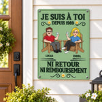 Panneau Métallique Personnalisé – Cadeau pour Couple – L’amour Sans Retour