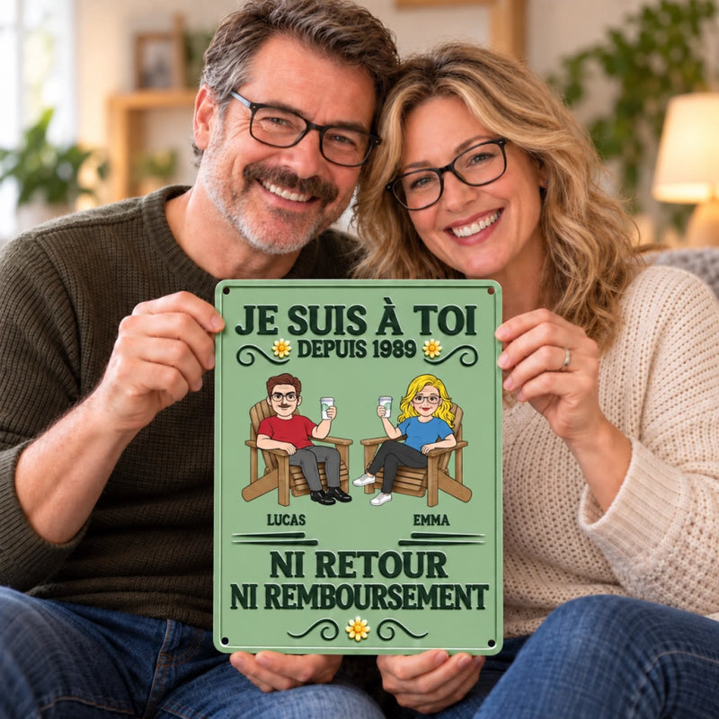 Panneau Métallique Personnalisé – Cadeau pour Couple – L’amour Sans Retour