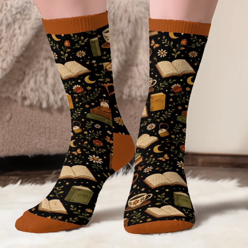 Chaussettes Personnalisées – Cadeaux Littéraires Pour Amoureux Des Livres, Rats De Bibliothèque Et Lecteurs – Mon Moment Lecture