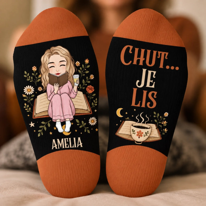 Chaussettes Personnalisées – Cadeaux Littéraires Pour Amoureux Des Livres, Rats De Bibliothèque Et Lecteurs – Mon Moment Lecture