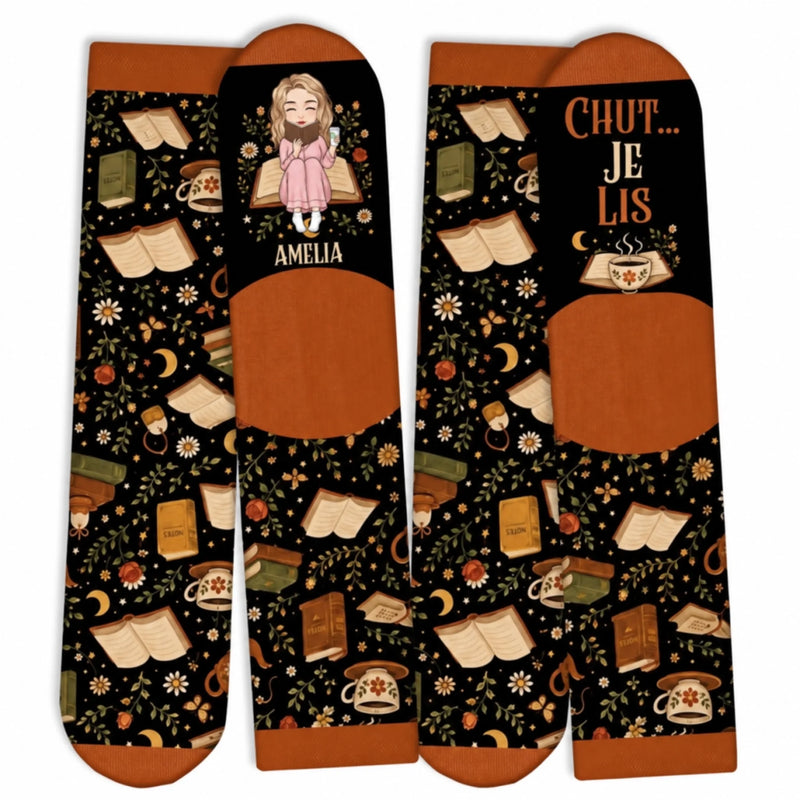 Chaussettes Personnalisées – Cadeaux Littéraires Pour Amoureux Des Livres, Rats De Bibliothèque Et Lecteurs – Mon Moment Lecture