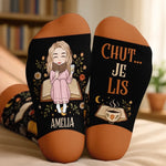 Chaussettes Personnalisées – Cadeaux Littéraires Pour Amoureux Des Livres, Rats De Bibliothèque Et Lecteurs – Mon Moment Lecture