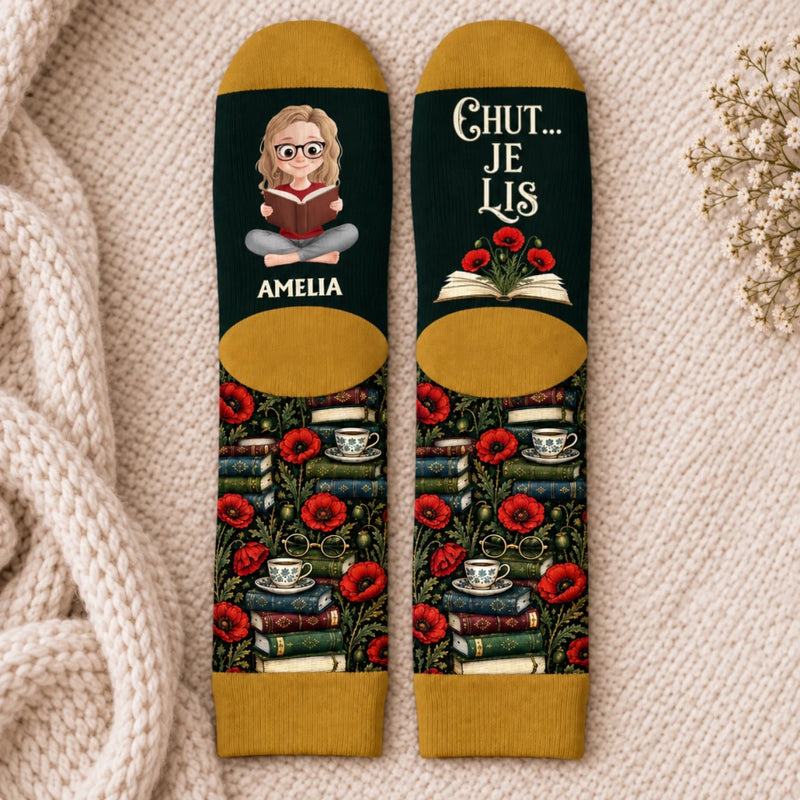 Chaussettes Personnalisées – Cadeaux Littéraires Pour Amoureux Des Livres, Rats De Bibliothèque Et Lecteurs – Pour Celles Qui Préfèrent Lire