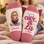 Chaussettes Personnalisées – Cadeaux Littéraires Pour Amoureux Des Livres, Rats De Bibliothèque Et Lecteurs – C’est Mon Moment Lecture