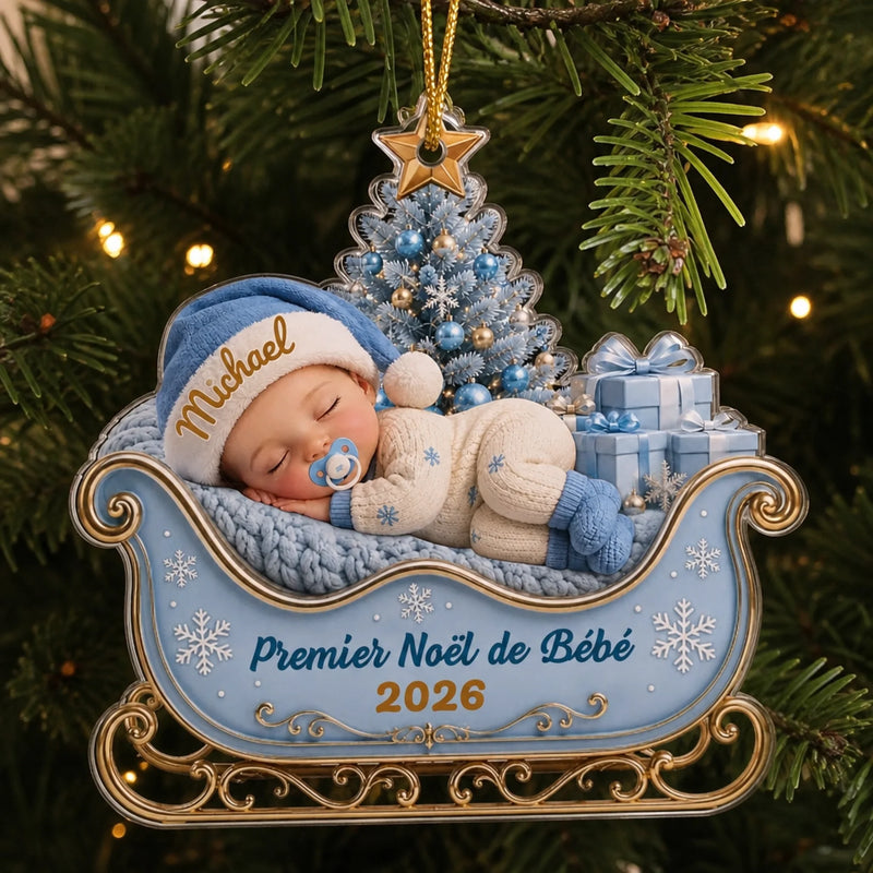 Ornement Acrylique Personnalisé – Cadeaux De Noël et D’anniversaire Pour Enfants – Un Noël Tout Doux