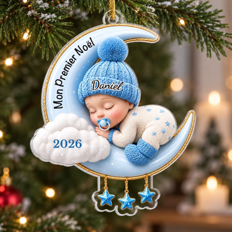 Ornement Acrylique Personnalisé – Cadeaux De Noël et D’anniversaire Pour Enfants – Mon Premier Noël Magique