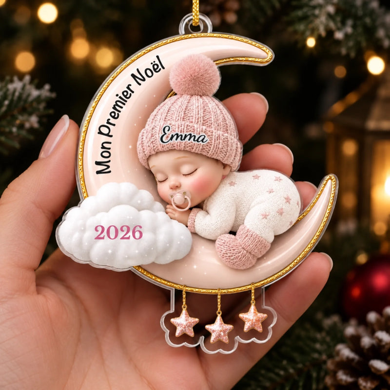 Ornement Acrylique Personnalisé – Cadeaux De Noël et D’anniversaire Pour Enfants – Mon Premier Noël Magique