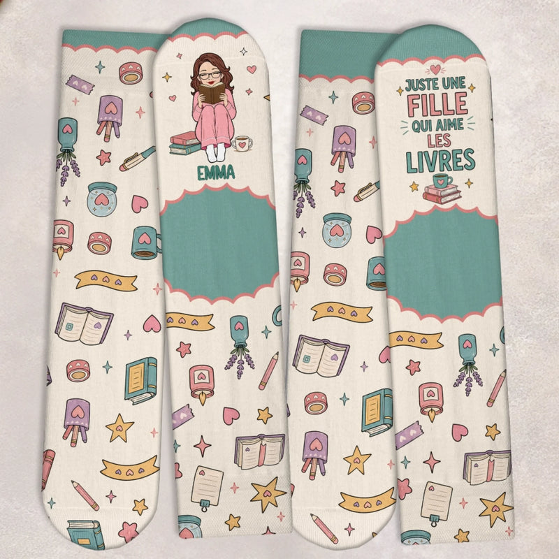 Chaussettes Personnalisées – Cadeaux Littéraires Pour Amoureux Des Livres, Rats De Bibliothèque Et Lecteurs – Rien Que Moi Et Mon Livre