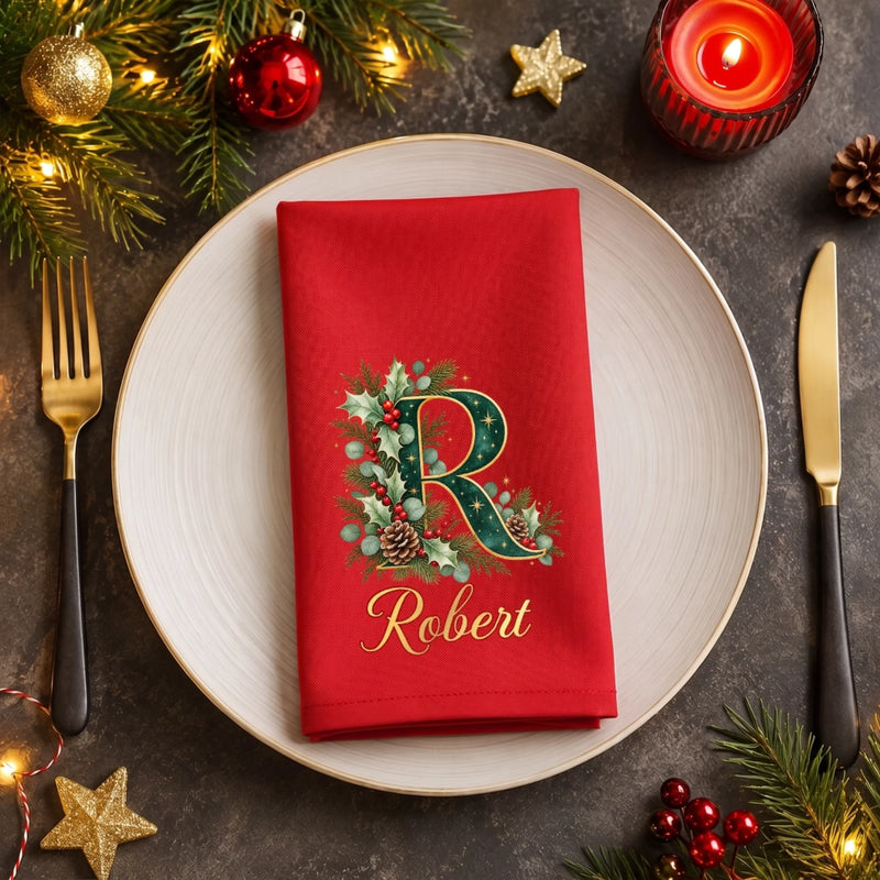 Serviette En Coton Personnalisée – Cadeau De Noël Pour Famille – La Maison Est Plus Belle Quand On Est Ensemble