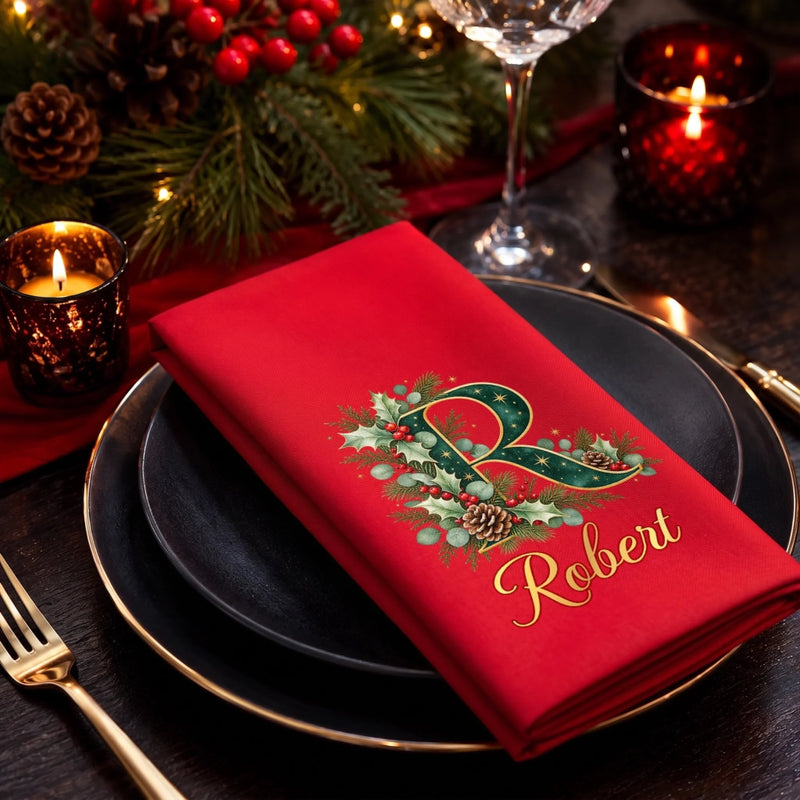 Serviette En Coton Personnalisée – Cadeau De Noël Pour Famille – La Maison Est Plus Belle Quand On Est Ensemble