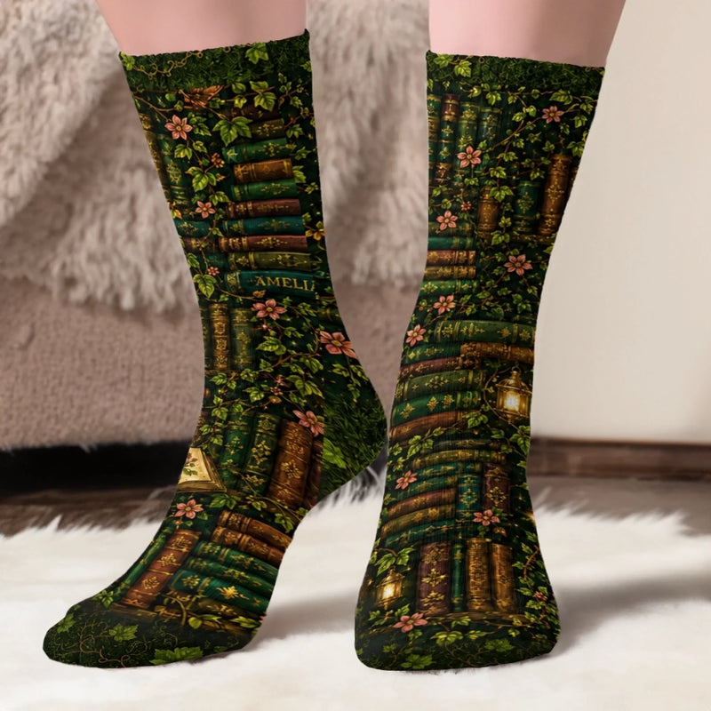 Chaussettes Personnalisées – Cadeaux Littéraires Pour Amoureux Des Livres, Rats De Bibliothèque Et Lecteurs – Perdue Dans Mon Livre