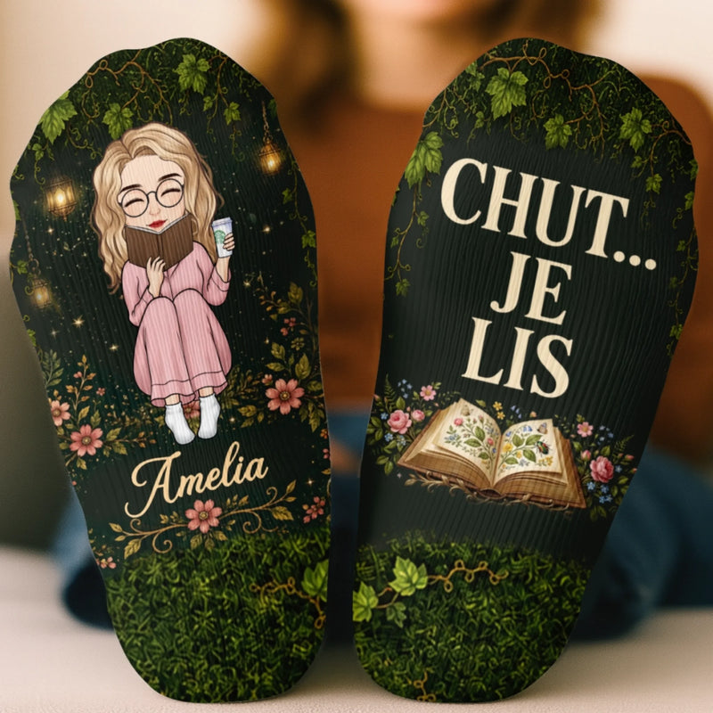 Chaussettes Personnalisées – Cadeaux Littéraires Pour Amoureux Des Livres, Rats De Bibliothèque Et Lecteurs – Perdue Dans Mon Livre