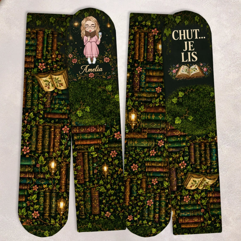 Chaussettes Personnalisées – Cadeaux Littéraires Pour Amoureux Des Livres, Rats De Bibliothèque Et Lecteurs – Perdue Dans Mon Livre