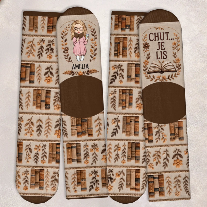 Chaussettes Personnalisées – Cadeaux Littéraires Pour Amoureux Des Livres, Rats De Bibliothèque Et Lecteurs – Mon Petit Moment Lecture
