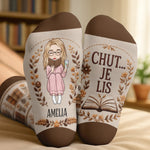 Chaussettes Personnalisées – Cadeaux Littéraires Pour Amoureux Des Livres, Rats De Bibliothèque Et Lecteurs – Mon Petit Moment Lecture