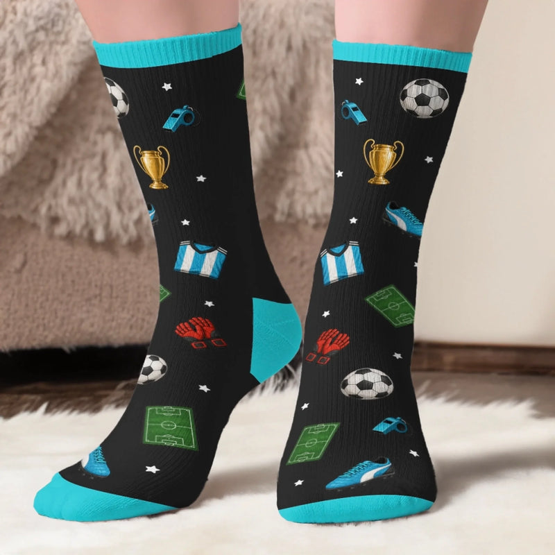 Chaussettes Personnalisées – Cadeau Pour Amateurs De Sport Et De Football – Je Regarde Le Foot