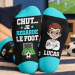 Chaussettes Personnalisées – Cadeau Pour Amateurs De Sport Et De Football – Je Regarde Le Foot