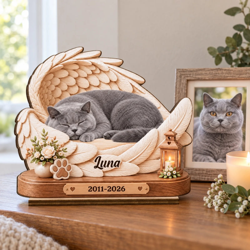 Plaque en Bois 2 Couches Personnalisée avec Support – Cadeau Souvenir Pour Les Amoureux Des Animaux – Tu As Laissé De L’Amour Partout