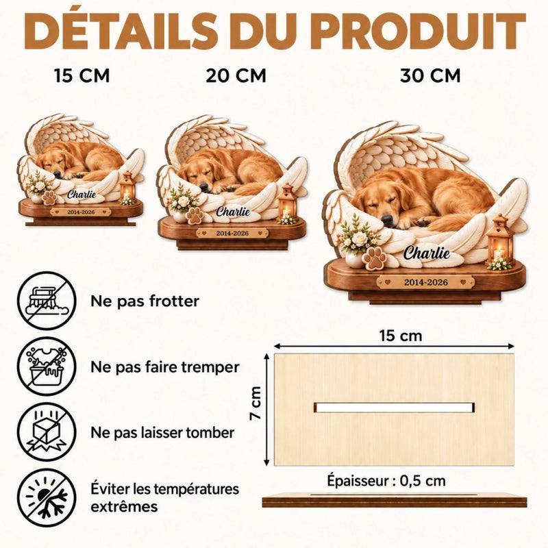 Plaque en Bois 2 Couches Personnalisée avec Support – Cadeau Souvenir Pour Les Amoureux Des Animaux – Tu As Laissé De L’Amour Partout