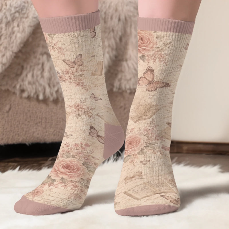 Chaussettes Personnalisées – Cadeaux Littéraires Pour Amoureux Des Livres, Rats De Bibliothèque Et Lecteurs – Heureuse Quand Je Lis