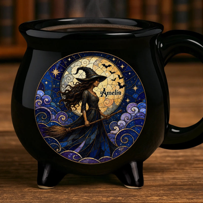 Mug Chaudron Personnalisé – Cadeau d’Halloween pour Sœur, Meilleure Amie – Sorcière Mystique