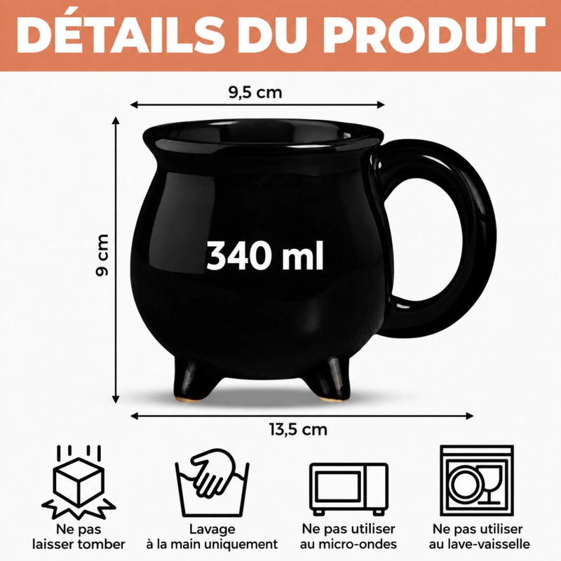 Mug Chaudron Personnalisé – Cadeau d’Halloween pour Sœur, Meilleure Amie – Sorcière Mystique