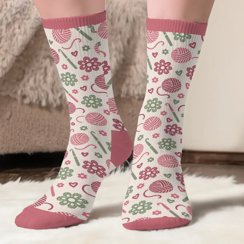 Chaussettes Personnalisées - Cadeau pour les Passionnés de Crochet – Chut, Je Crochète
