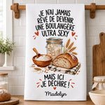 Torchon de Cuisine Personnalisé - Cadeau Pour les Passionnés de Pâtisserie - Je Déchire