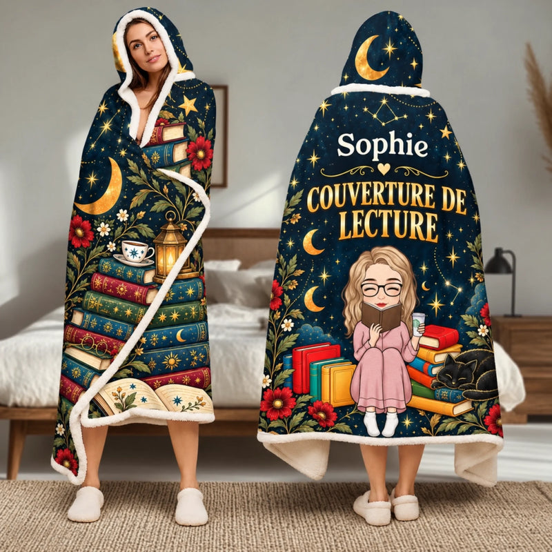 Couverture Cocooning, Hoodie Plaid Personnalisé – Cadeau Pour Amoureux Des Livres – Mon petit coin charmant
