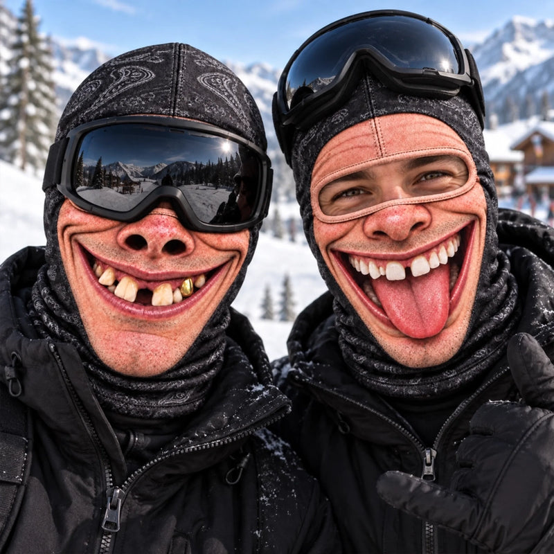 Couvre-Visage Personnalisé Et Amusant – Cadeau Pour Les Amateurs De Randonnée, De Trekking Et De Ski – La Poudre Au Peuple