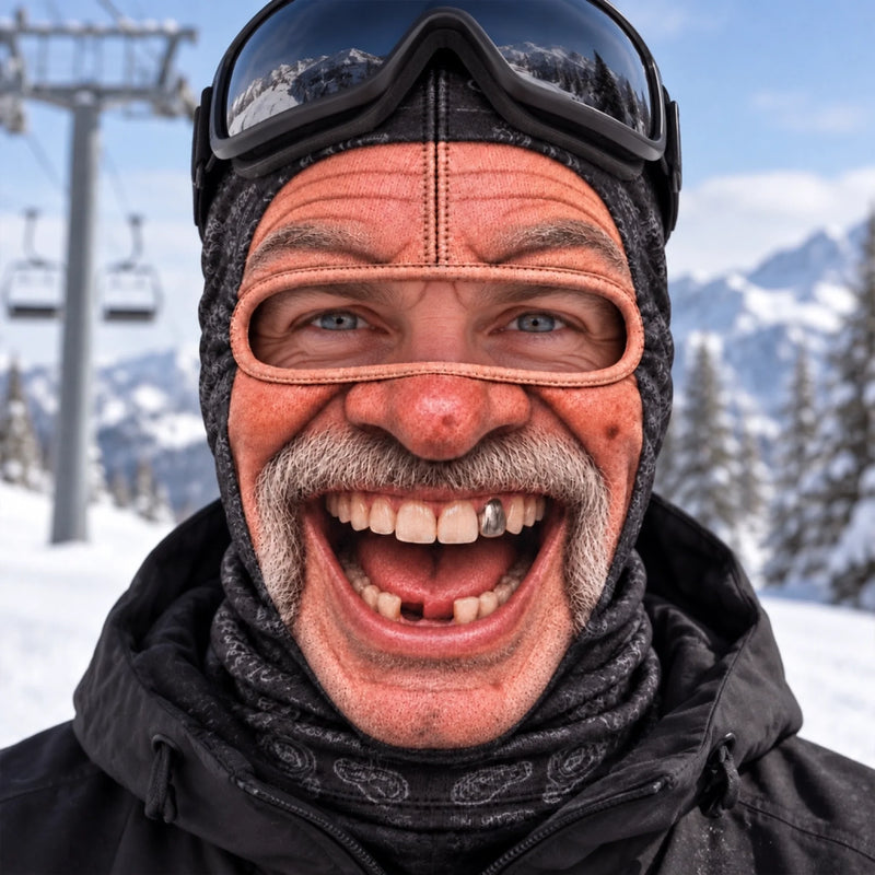 Couvre-Visage Personnalisé Et Amusant – Cadeau Pour Les Amateurs De Randonnée, De Trekking Et De Ski – La Poudre Au Peuple