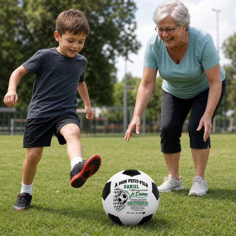 Ballon de Football Personnalisé – Cadeau pour Fils, Petit-Fils et Passionnés de Football – Crois Toujours en Toi