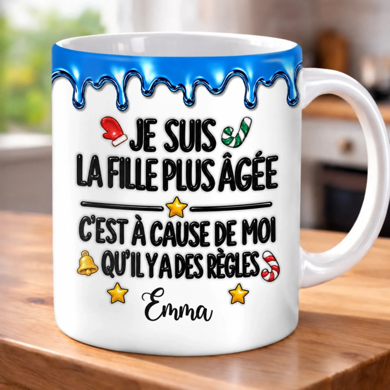 Mug Personnalisé à Effet 3D Gonflé – Cadeau Pour La Famille, Les Frères Et Sœurs – Toujours Mieux Ensemble