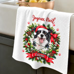 Torchon de Cuisine Personnalisé - Cadeau de Noël pour les Amoureux des Animaux - Un Noël Plein De Tendresse