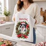 Torchon de Cuisine Personnalisé - Cadeau de Noël pour les Amoureux des Animaux - Un Noël Plein De Tendresse