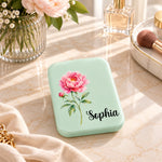 Miroir de Poche LED Personnalisé - Cadeau Pour Sœur, Meilleure Amie - Fleur unique