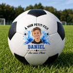 Ballon de Football Personnalisé avec Photo – Cadeau pour Fils, Petit-Fils et Passionnés de Football – Animé par la passion
