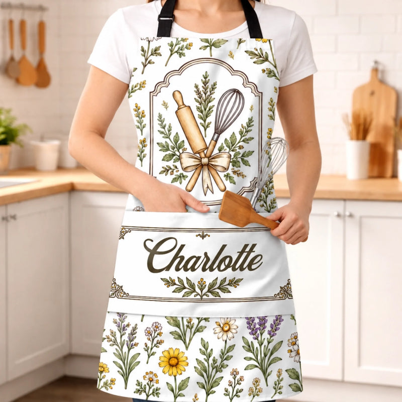 Tablier Personnalisé Avec Poche – Cadeau Pour Femme – De bonnes choses sont en train de cuire