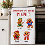 Torchon de Cuisine Personnalisé - Cadeau de Noël pour Maman et Mamie - Mon biscuits préférés