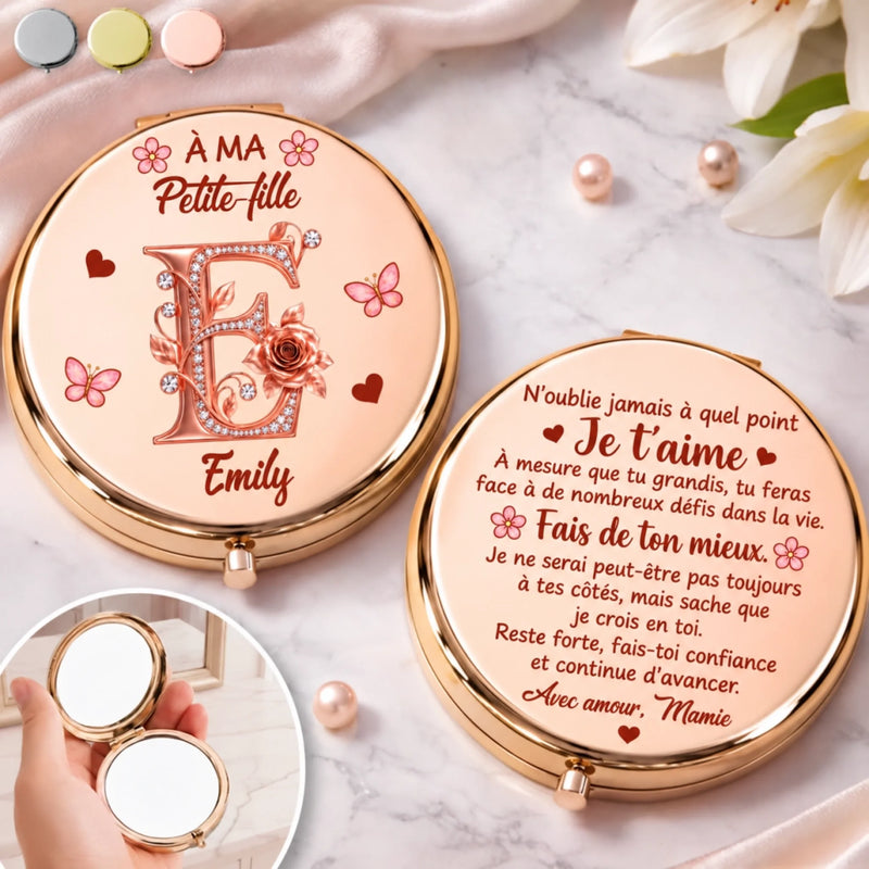 Miroir Compact Personnalisé – Cadeau Pour Fille, Petite-Fille – Crois Toujours En Toi