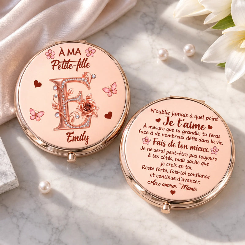 Miroir Compact Personnalisé – Cadeau Pour Fille, Petite-Fille – Crois Toujours En Toi