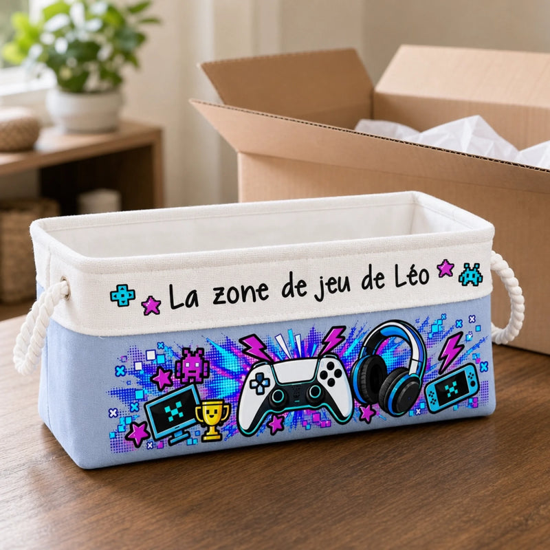 Panier de Rangement Personnalisé – Cadeau Pour Soi-Même, Enfant – Mon Coin Gaming