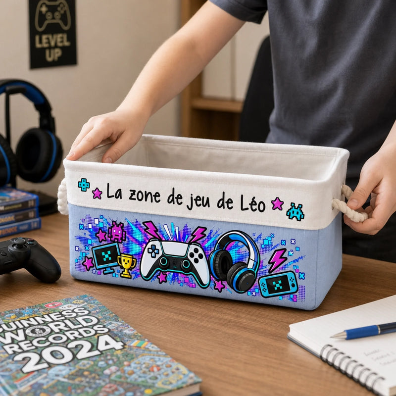Panier de Rangement Personnalisé – Cadeau Pour Soi-Même, Enfant – Mon Coin Gaming