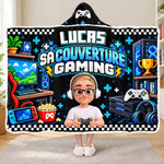 Couverture Cocooning, Hoodie Plaid Personnalisé – Cadeau Pour Soi-Même, Passionné de jeux vidéo – Mon Couverture Gaming