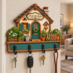 Porte-clés mural en bois personnalisé – Cadeau pour Couple, Famille – Doux foyer